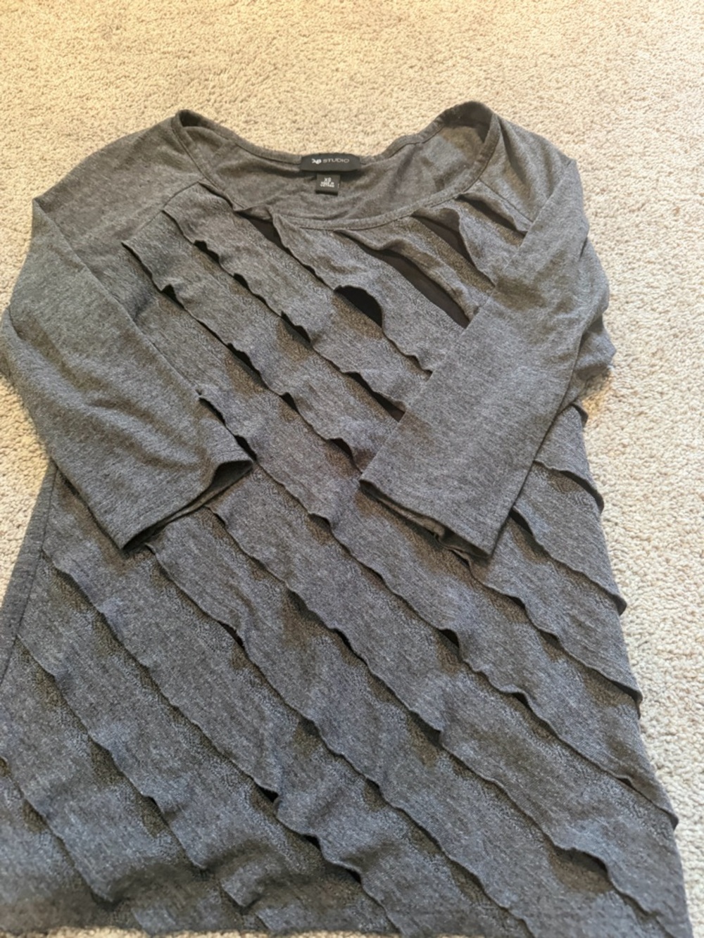 Layered Scallop Cutout Knit Top